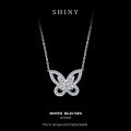 S925 Sterling Silver Shimmering Butterfly Necklace for Women, Light Luxury Summer Student Gift-0-4