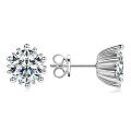 S925 Silver 2-Carat Moissanite Firework Stud Earrings, Cross-Border Wholesale-0-3