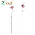 wholesale 925 Silver Gold-Plated New Korean Style Ethereal Violet Gradient Enamel Flower Earrings Wholesale-0-0