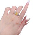 wholesale S925 Silver New 8*10mm Wealth-Attracting Yellow Diamond Personalized Ring for Women, Minimalist Daily Ins Style-0-4