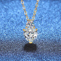 S925 Silver Moissanite Cultured Emerald Ruby Sapphire Classic Heart Necklace-0-0