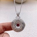 wholesale Wholesale S990 Pure Silver Antique Filigree Hollow Longevity Lotus Locket Pendant-0-6