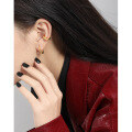 wholesale [S925 Sterling Silver] 472 Korean Version Ins Small Design Geometric Square Irregular Surface Texture Ear Clip for Women Without Ear Piercing-0-3