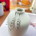 wholesale S925 Sterling Silver Multi-Twist Long Drop Earrings with Hook, Super Fairy Rhombus Twist Earrings, Ins Versatile Style-0-3
