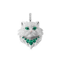 wholesale 925 Silver Gold-Plated Pendant with High-Carbon Diamond, Precious Persian Cat-Themed Minimalist Jewelry, Versatile Necklace for Women-Pendant 925 Silver