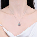 S925 Sterling Silver Moissanite Pendant Heart Necklace-0-2