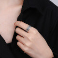 wholesale S925 Sterling Silver Punk Street Style Trendy Open Circle Ring with Unique Design-0-3