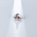 wholesale 925 Silver Designer Luxury Red Agate Adjustable Ring, Vintage Style with Natural Gemstone and Enamel Inlay-0-3
