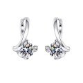 S925 Sterling Silver 1ct D Color Moissanite Earrings-0-3