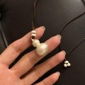 wholesale S925 Sterling Silver New Chinese Style Ancient Method Fortune and Prosperity Gourd Pendant Necklace, Hand-woven Cord, Light Luxury Versatile Temperament Sweater Chain-0-5