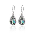 wholesale Metal: 925 Sterling Silver European and American Cross-Border Tree of Life Earrings for Women, Light Luxury Advanced Sense Abalone Shell Teardrop Ear Drops-0-4