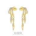 wholesale S925 Sterling Silver Double Layer Earrings with Zircon,-0-0