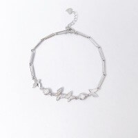 wholesale 925 Sterling Silver Butterfly Inlaid Bracelet for Women, Versatile Small and Unique Design, Perfect Gift for Girlfriend on Holidays, Jewelry Wholesale-SL009939>925 silver
