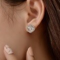 wholesale S925 Sterling Silver New Hot Selling 1ct Fat Square 7*7 Earrings Versatile Women's Earrings INS-0-3