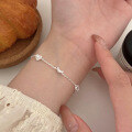 wholesale S925 Sterling Silver Bread Head Bracelet for Women, Korean Minimalist Silver Jewelry, Luxury Design Accessories-0-2