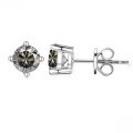 wholesale 925 Sterling Silver Moissanite Pure Love Earrings, Simple Ear Drops, Live Stream Ready Stock, Four-Prong Stud Earrings, High-End Feel-0-11