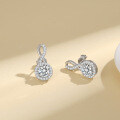 S925 Silver D Color Moissanite Earrings, 50ct 8-Shape Full Diamond Circle, Luxury Cross-Border Wholesale-0-0