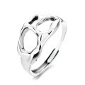 wholesale S925 Sterling Silver Korean-style Internet-famous Fashion Geometric Irregular Index Finger Open Ring in Minimalist Style-0-4
