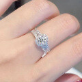S925 Silver Oval Moissanite Solitaire Ring for Women-0-2
