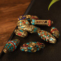 wholesale Metal Tibetan-style barrel beads, rice beads, tassel ethnic necklace DIY hand-strung bead jewelry accessory-0-2