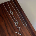 wholesale S925 Sterling Silver Long Multi-Way Pig Nose Necklace for Women, Korean High-Fashion Spring and Summer New Edition Sweater Chain-0-4