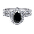 wholesale S925 Sterling Silver 15ct Pear-Shaped Moissanite Ring Set for Women High-End Stackable Rings Jewelry for Men-0-20
