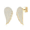925 Sterling Silver Moissanite Sparkling Double Wing Earrings-0-3