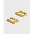 wholesale S925 Sterling Silver Geometric Square Minimalist Inlaid Zirconia Ear Clasps Women's Korean Version Ins Niche Design Versatile-0-0