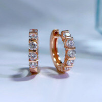 wholesale Metal: S925 Silver, Rose Gold Plated Jewelry NewStyle Round Design Ear ClipsInsEarrings-E221 Rose Gold &gt;925 Silver
