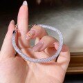 925 Silver Vintage-Style Glittering Chain Bracelet with Full Zirconia-0-4