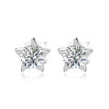 S925 Sterling Silver Moissanite Star Earrings, Luxury Classic Premium Design Cross-Border Wholesale Factory-0-3