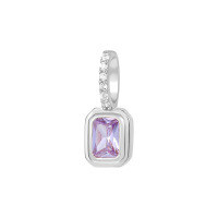 wholesale S925 Sterling Silver French Zodiac Necklace With Colorful Zircon Pendant-A3809-Light Purple Zirconium/White Gold_Pendant 925 Silver