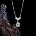 S925 Silver Moissanite V Letter Necklace for Women-0-1