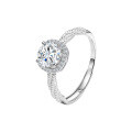 Sterling Silver Cubic Zirconia Square Solitaire Ring, Valentine's Gift-0-3