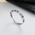 wholesale S925 Sterling Silver Minimalist Interwoven Heart Indie Singleism Aloof Style Luxury Delicate Index Finger Ring-0-0
