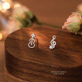 wholesale 925 Sterling Silver Violin Note Earrings for Women-0-5