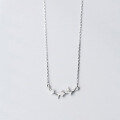 wholesale Silver S925 Ginkgo Leaf Necklace, Artistic and Versatile Gentle Branch Pendant Collarbone Chain D3354-0-2