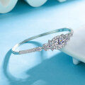 S925 Silver 3ct Moissanite Full-Drill Egg-Shaped Bracelet with Clasp-0-1
