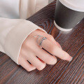 wholesale S925 Sterling Silver English Letter Chain Link Tassel Ball Ring Ins Design Sense Band Ring-0-3