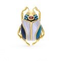 wholesale Metal Material: 925 Silver Enamel Ladybug Brooch, Exquisite Vintage High-End Unique Design Button Pin Accessory-0-0