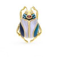 wholesale Metal Material: 925 Silver Enamel Ladybug Brooch, Exquisite Vintage High-End Unique Design Button Pin Accessory-brooch