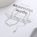 wholesale S925 Sterling Silver Minimalist English Alphabet Rectangular Pendant Necklace Trendy Fashion Versatile Choker Collarbone Chain-0-3