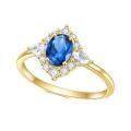 wholesale 14k Gold Plated S925 Sterling Silver Inlaid Tanzanite Nano Ring Fashionable and Elegant Luxury Colored Gemstone Ring-0-0