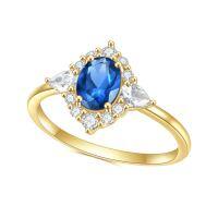 wholesale 14k Gold Plated S925 Sterling Silver Inlaid Tanzanite Nano Ring Fashionable and Elegant Luxury Colored Gemstone Ring-S925 Silver + Tanzanite Nano US Size 5