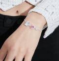 wholesale 925 Silver Trendy and Versatile Small-Design Personality Bracelet for Women with a Luxury Elegant Heart-Shaped Colored Diamond Pendant-0-6
