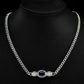wholesale High-carbon diamond, 34ct lab-grown oval-shaped ruby and sapphire, 8*11mm, 45cm necklace by-0-5