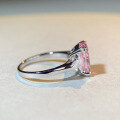 wholesale S925 Sterling Silver Full Body Ring, Small Niche Design, Pink Diamond Radiant Cut, Heavy Workmanship, Women's High-end Hand Jewelry Wholesale-0-2