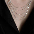 wholesale 925 Sterling Silver Twisted Multi-Layer Necklace Women Korean Stall Goods Summer New 5-Layer Starry Sky Collarbone Chain-0-2