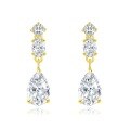 wholesale 14K Gold Light Luxury Cultivated Diamond Pear-Shaped Drop Earrings for Women, Trendy K Gold Earrings-0-4