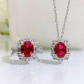 wholesale 925 Sterling Silver with High Carbon Diamonds, 2 Carat Simulated Ruby Women's Pigeon Blood Red Pendant,Ins。-0-3